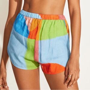 Vitamin A Eco-Linen Colorblock Shorts